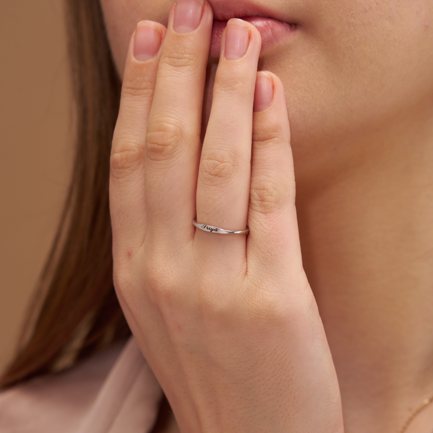 Elegant Name Engraving Ring