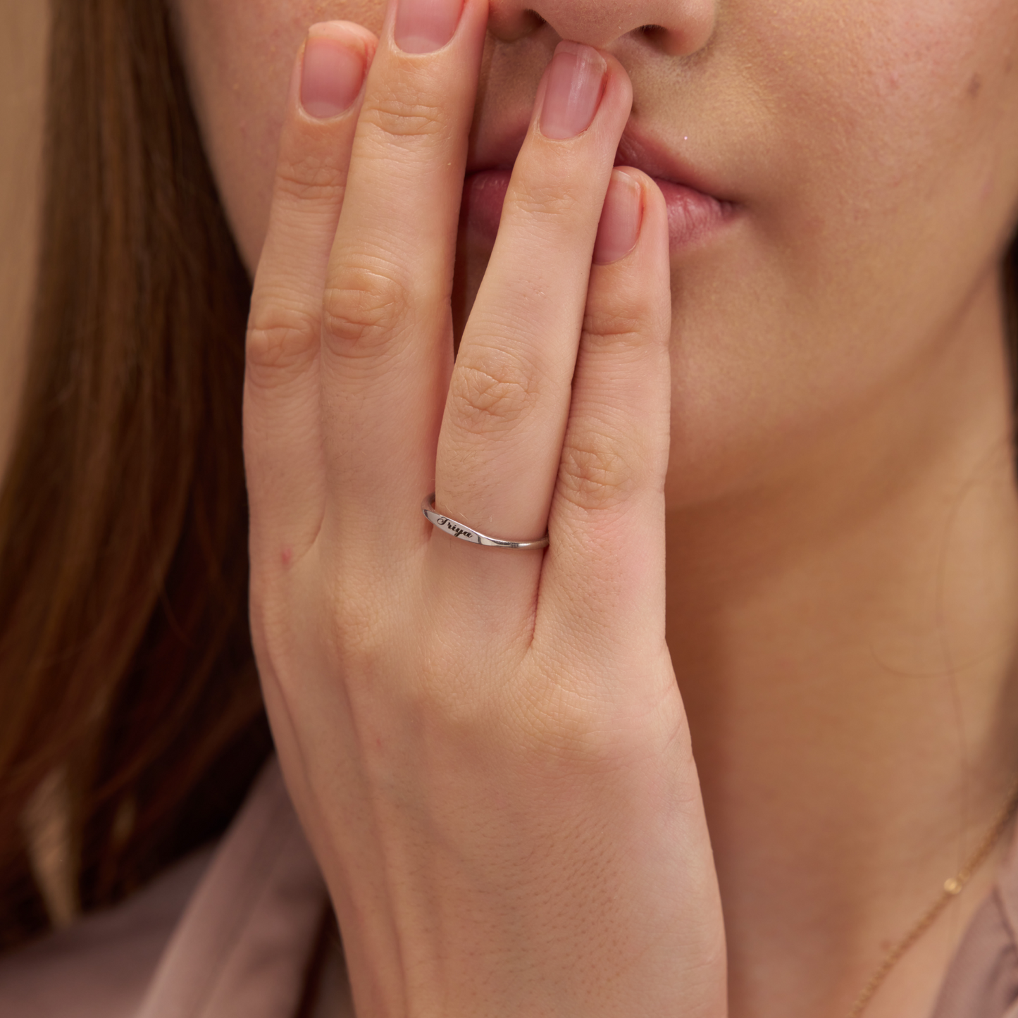 Elegant Name Engraving Ring