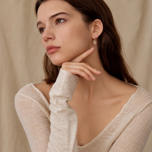 Open Teardrop Drop Earrings