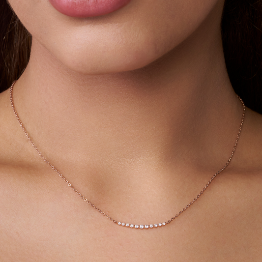 Delicate Diamond Curve Necklace - KYMEE