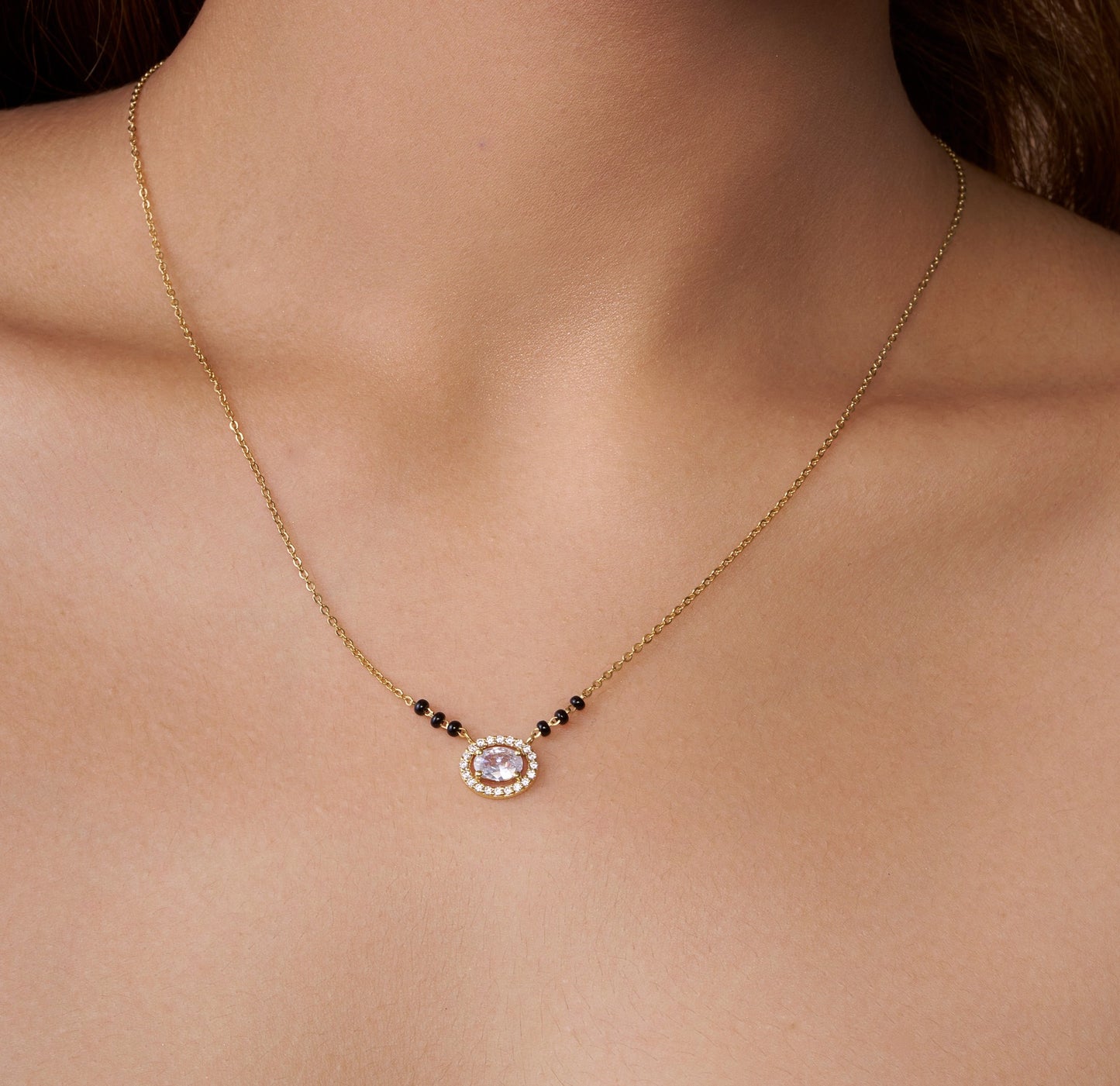Dazzling Halo Silver Mangalsutra