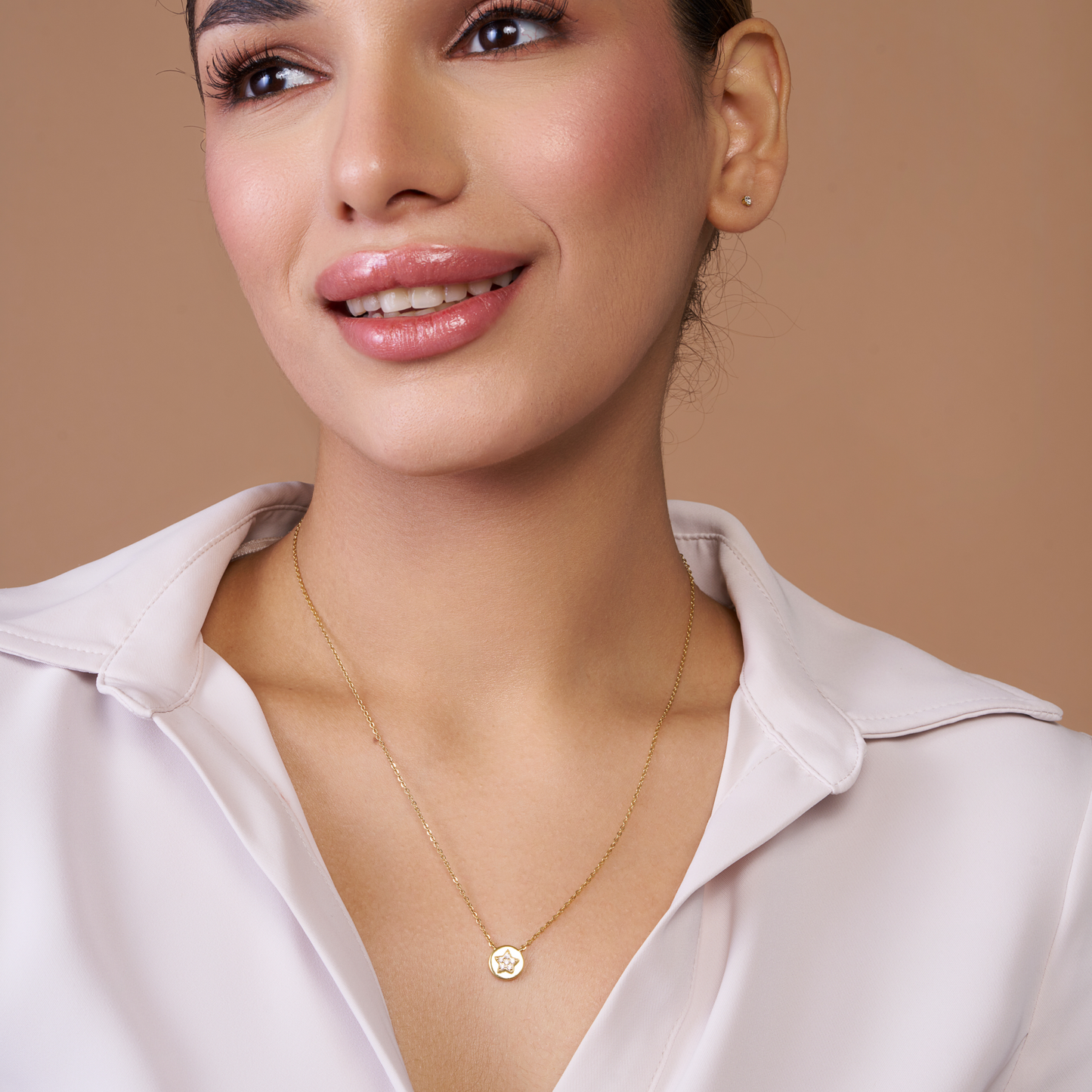 Starry Diamond Charm Necklace