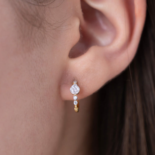 Radiant Round Diamond Hoops