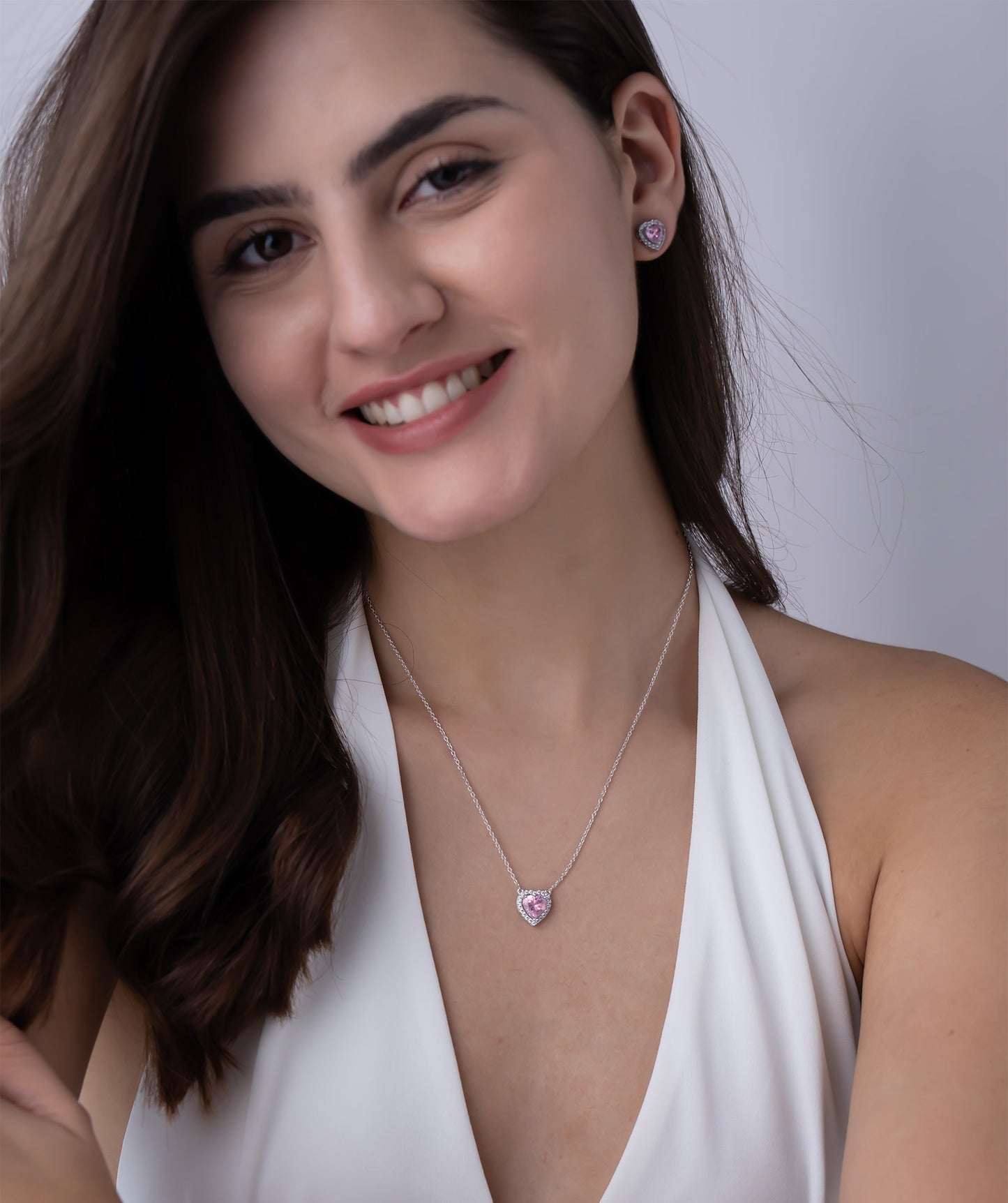 Romantic Pink Heart Halo Set