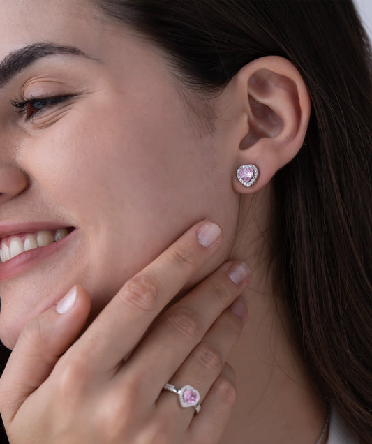 Romantic Pink Heart Halo Set