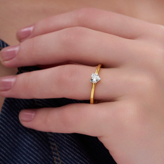 Heart Shaped Solitaire Ring