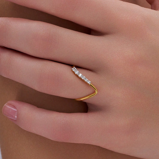 Open V Curve Ring