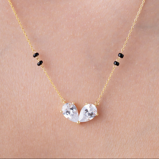 Twin Pear Heart Mangalsutra