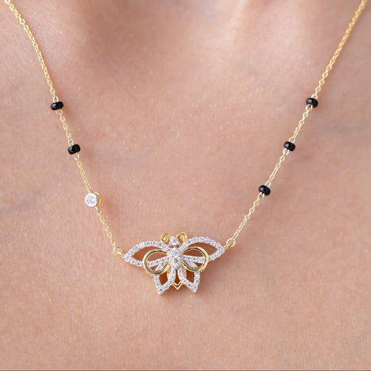 Sparkling Butterfly Modern Mangalsutra