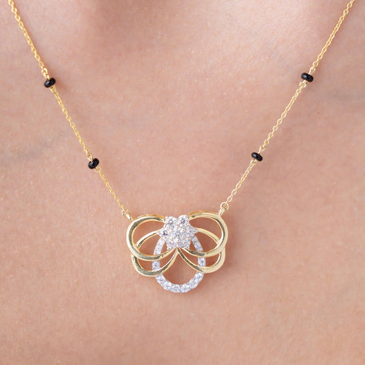 Sparkling Floral Loop Modern Mangalsutra