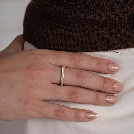 Double Row Full Eternity Pave Band