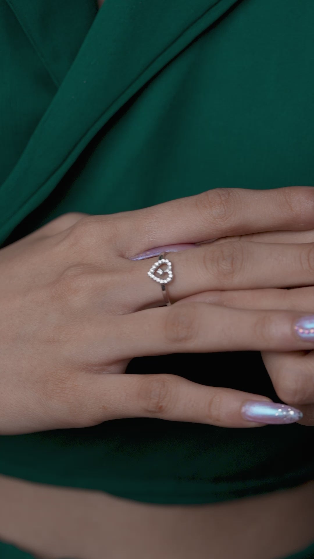 Dainty Heart Charm Ring