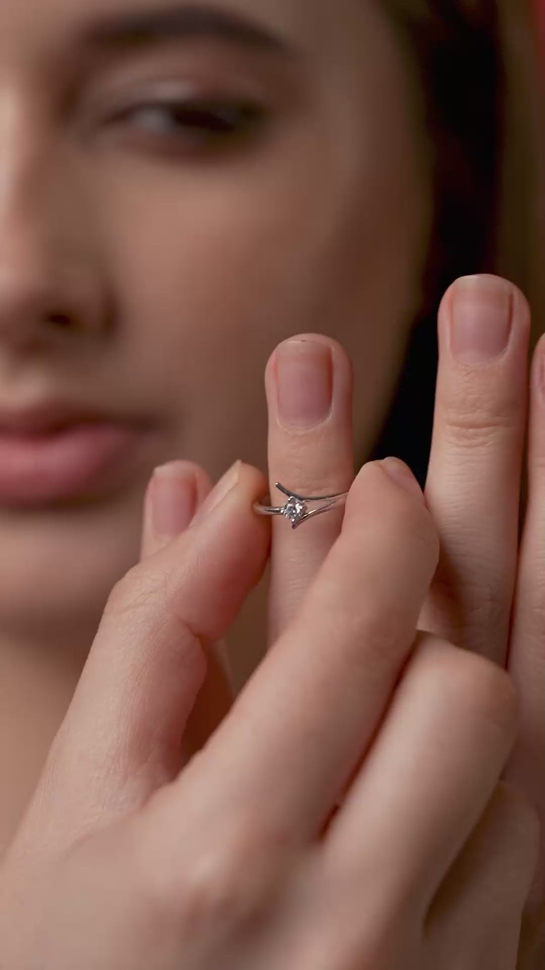 Solitaire Ring - Whisper Curve Design