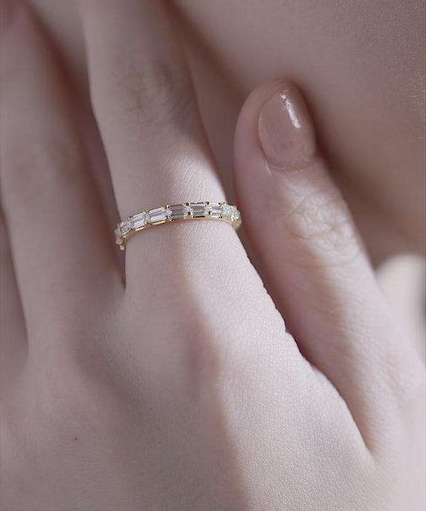 18K Gold Vermeil Emerald-Cut Eternity Band