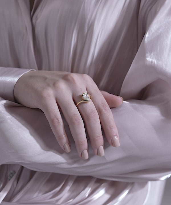 Embrace of Light Pear Diamond Ring