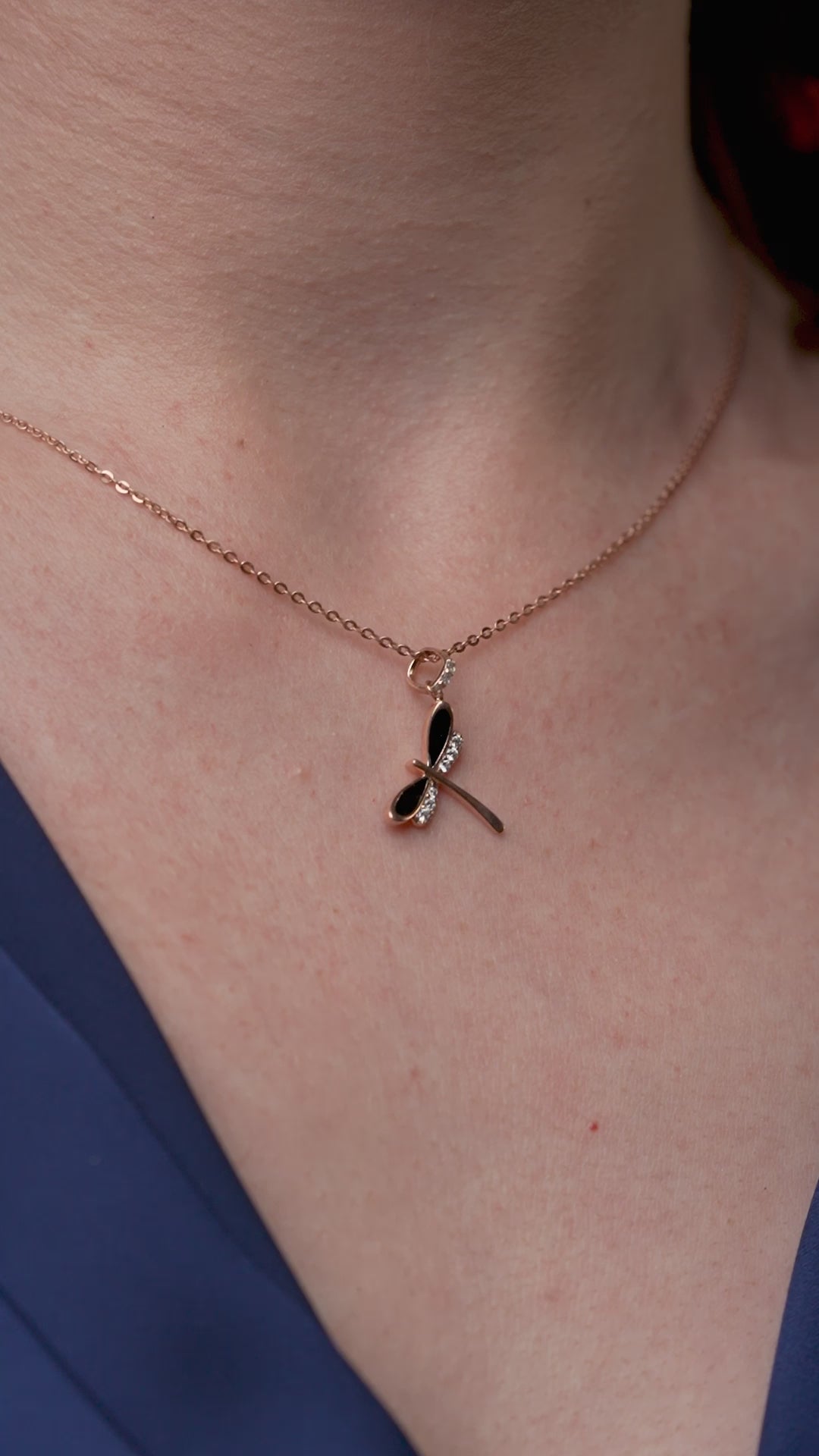 Enamel Winged Dragonfly Necklace