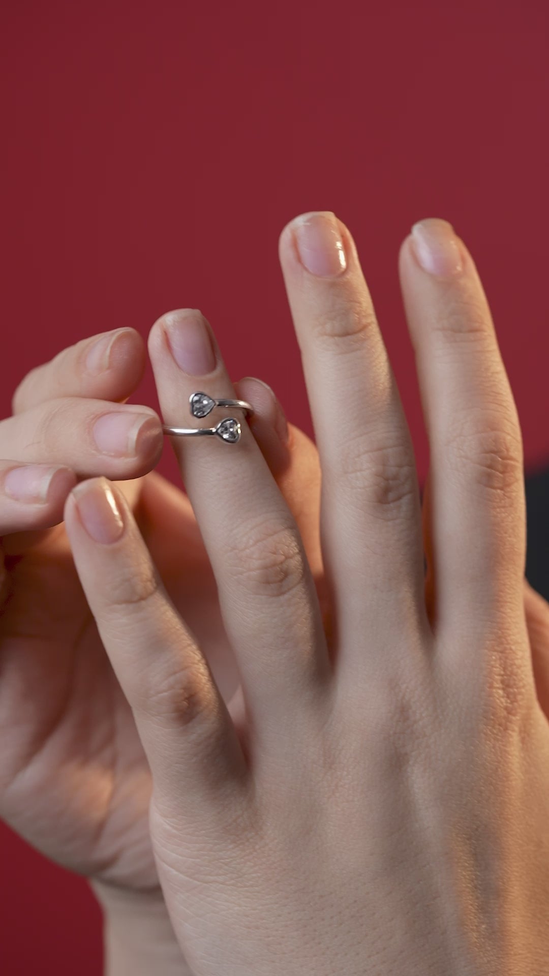 Double Heart Diamond Ring