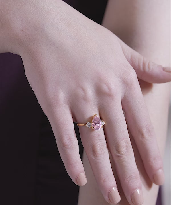 The Pink Teardrop Sparkle Ring