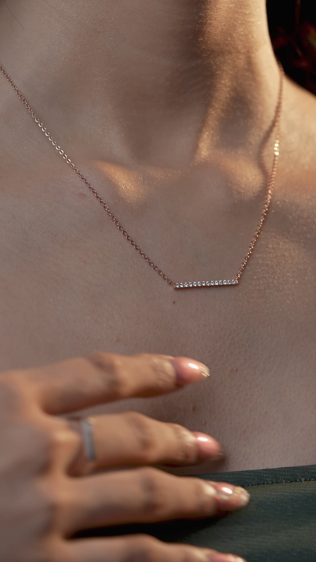 Diamond Bar Set Charm Pendant