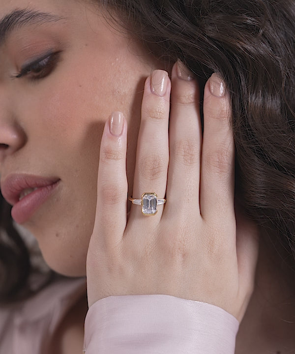 Emerald Cut Trendy Ring