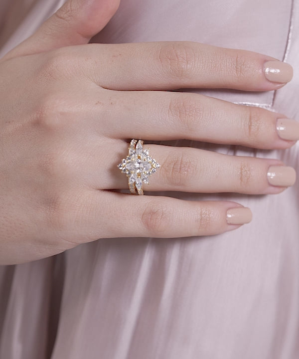 Celestial Bloom Diamond Ring Set