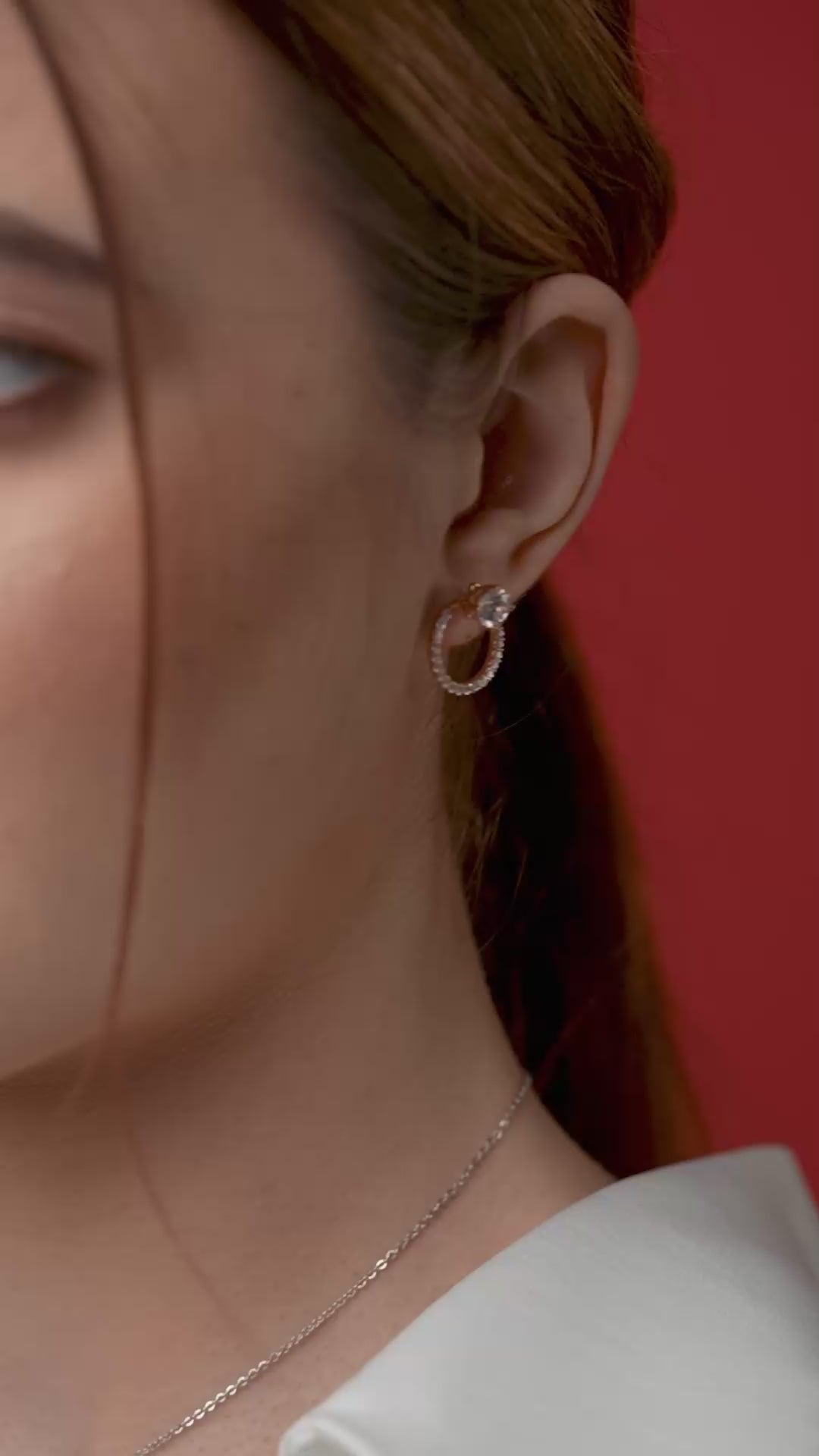 Circle Sparkle Stud Earrings