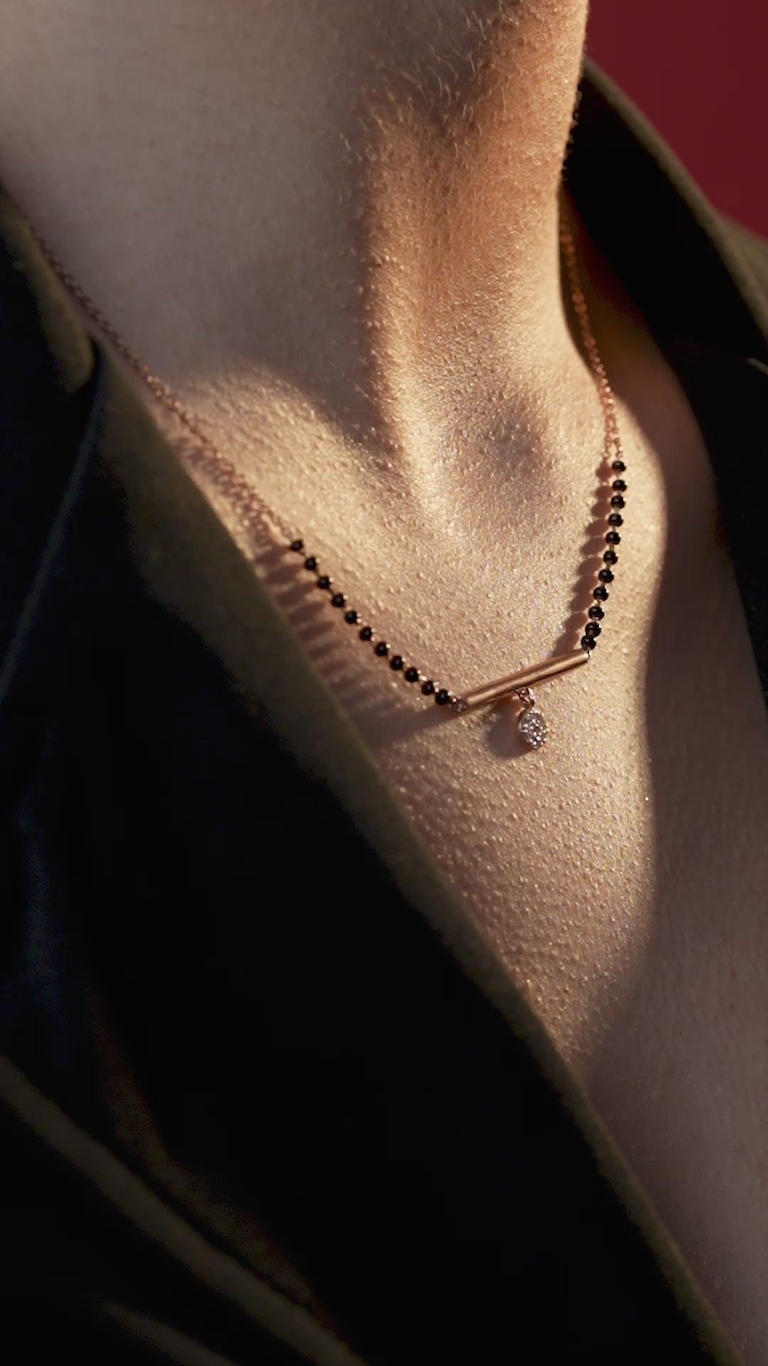 Floral Diamond Bar Mangalsutra