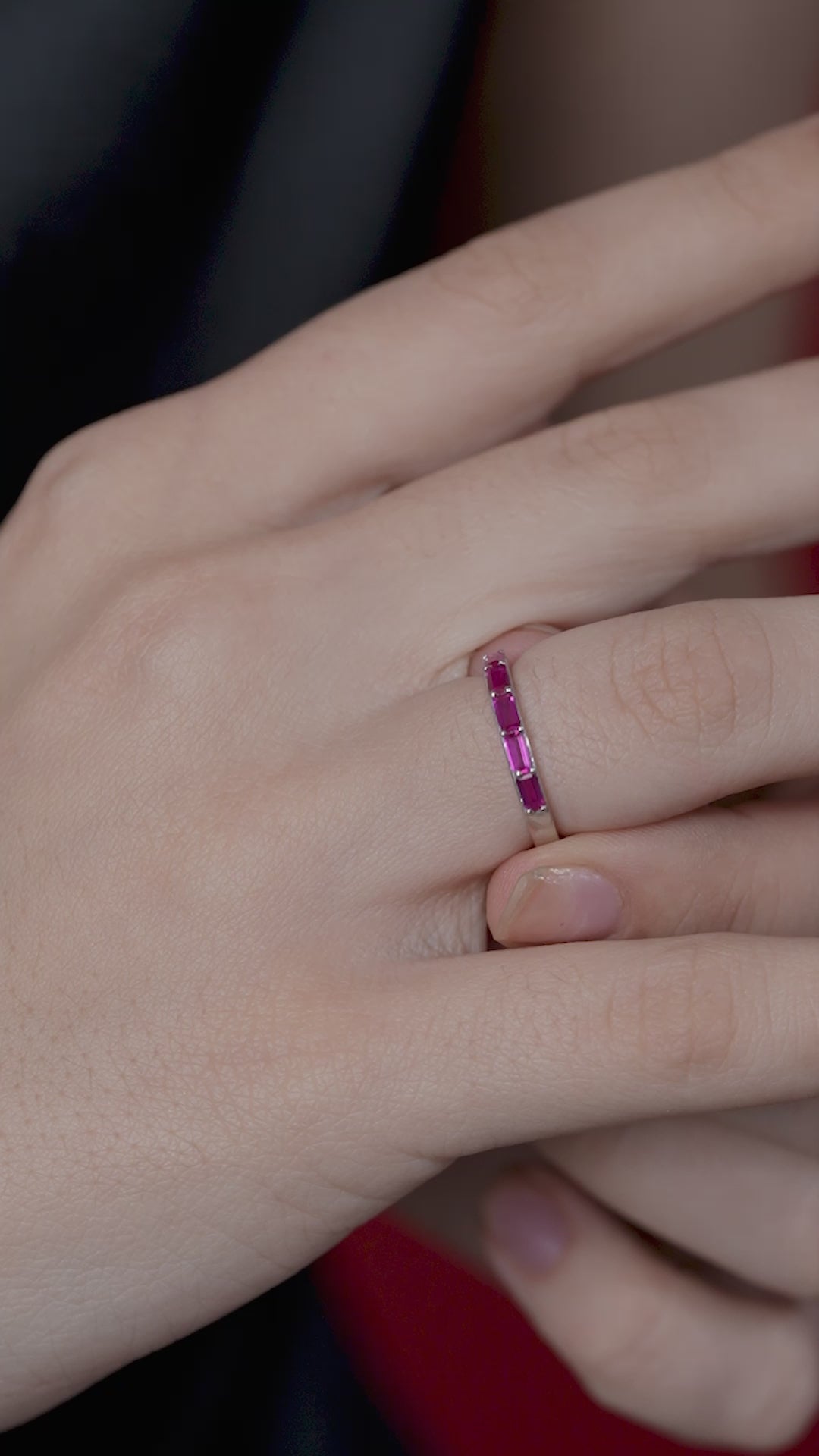 Minimalist Ruby Baguette Ring