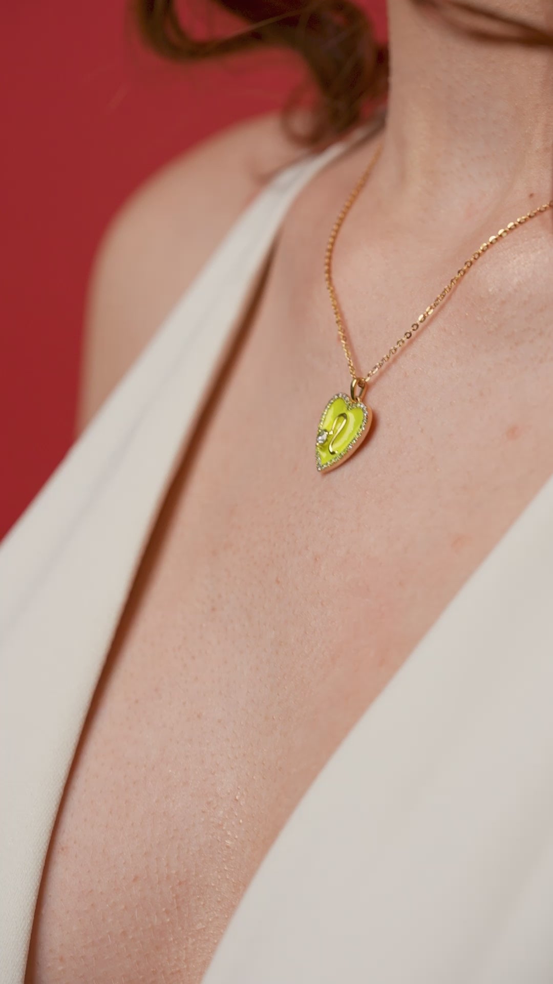 Heart Shape Enamel Pendant