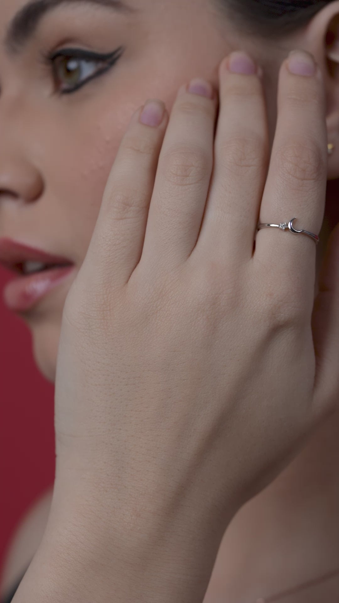 Moon and Star Sparkle Ring