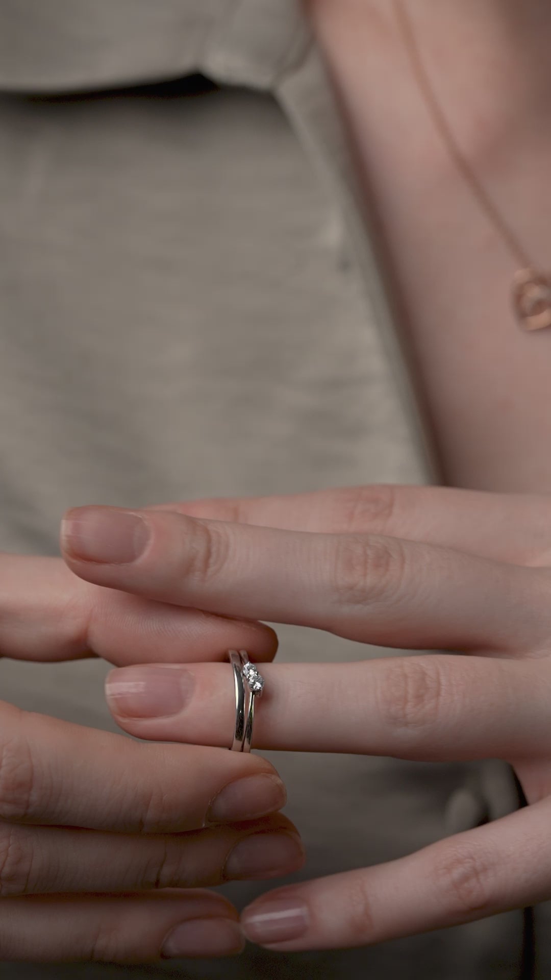 Round Diamond Duo Bridal Ring