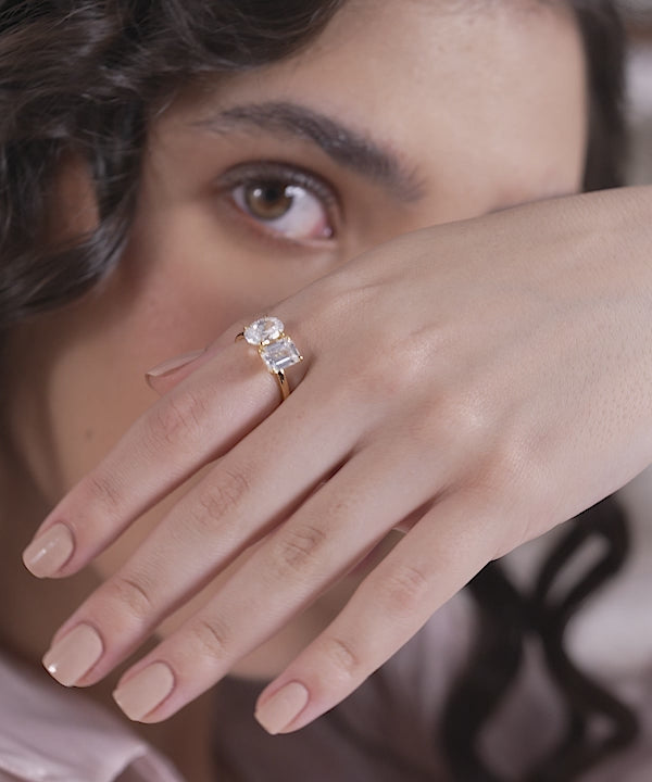 18K Gold Vermeil Toi et Moi Ring