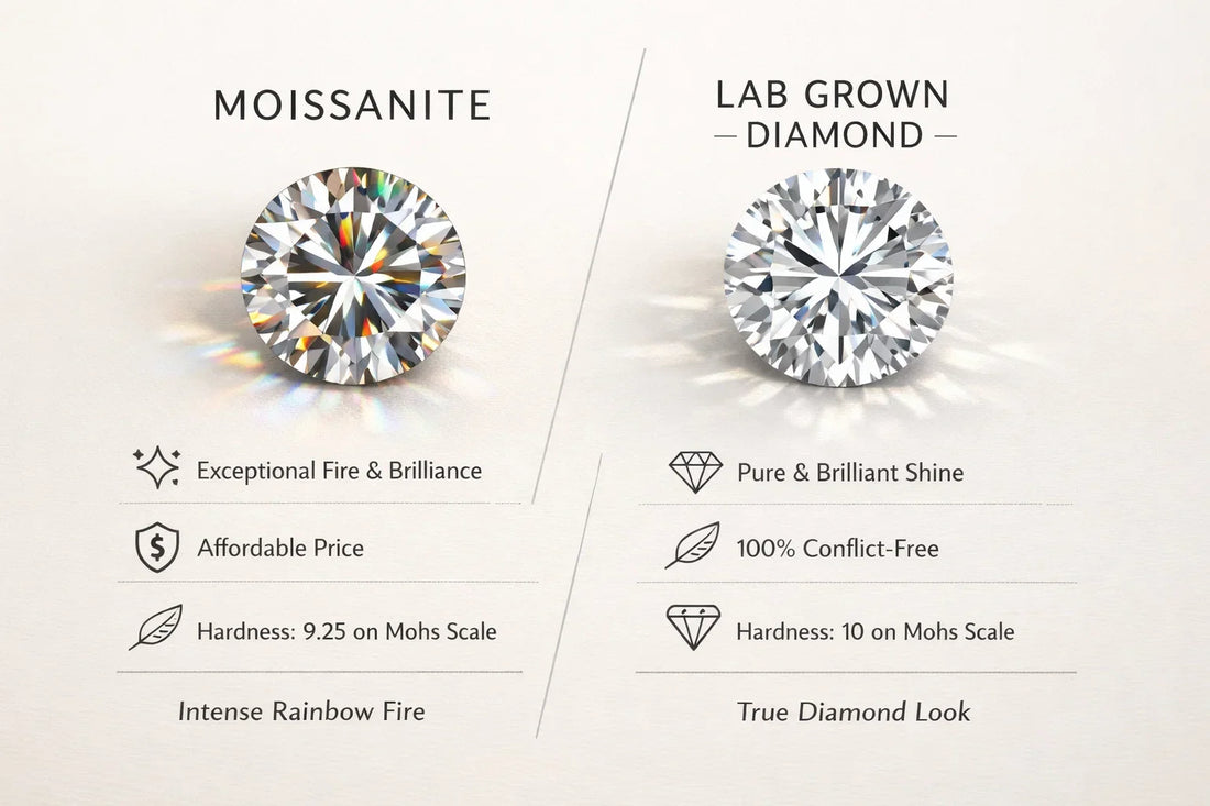 Moissanite vs Lab Grown Diamond