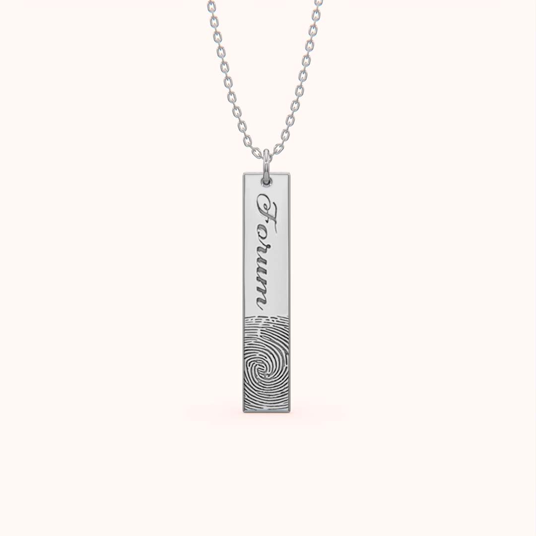 Fingerprint Imprint Name Pendant