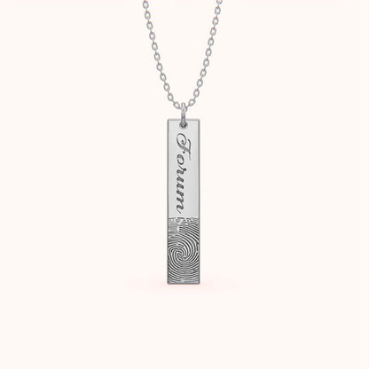 Fingerprint Imprint Name Pendant