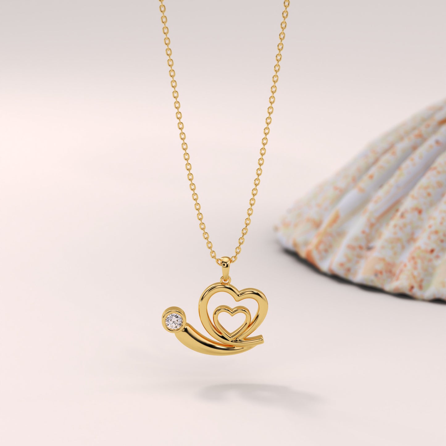 Whimsical Nested Heart Pendant