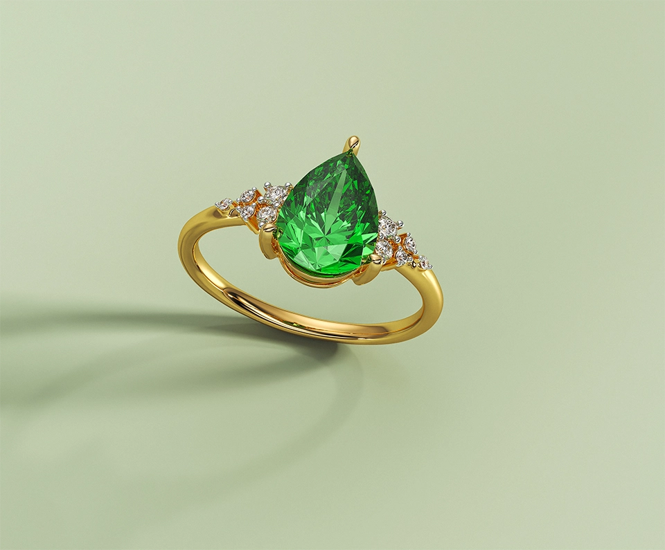 Pear Cluster Accent Ring