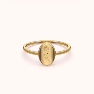 Flower Engraved Silver Ring - KYMEE