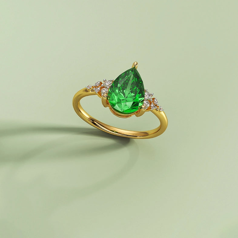 Pear Cluster Accent Ring