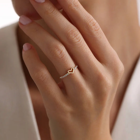 Infinity Knot and Open Heart Ring Set