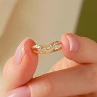 Curved Leaf Wishbone Ring