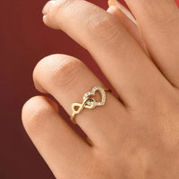 Heart and Infinity Linked Ring