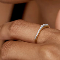 Graduated Round Pave Half Eternity Ring