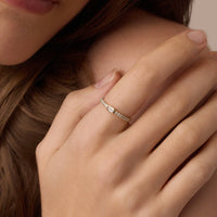 Bezel Set Emerald Solitaire Ring