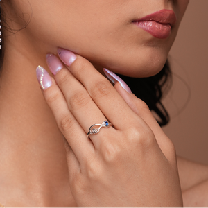 Infinity Ring with Blue Gemstone - KYMEE
