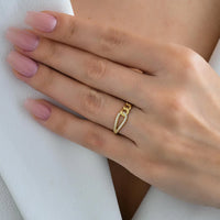 Curb Chain Pave Loop Ring