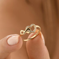 Heart and Infinity Linked Ring