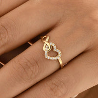 Heart and Infinity Linked Ring