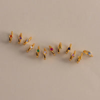Tension Twist Coloured Solitaire Huggie Hoops