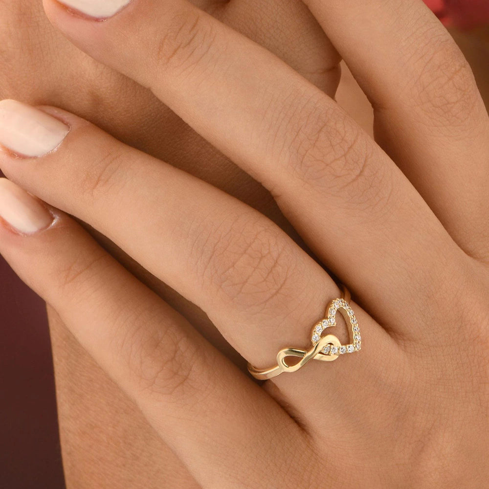 Heart and Infinity Linked Ring